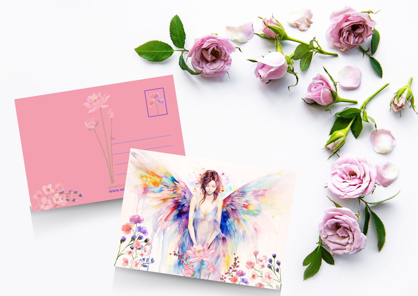 Двусторонняя открытка UM (ангел)