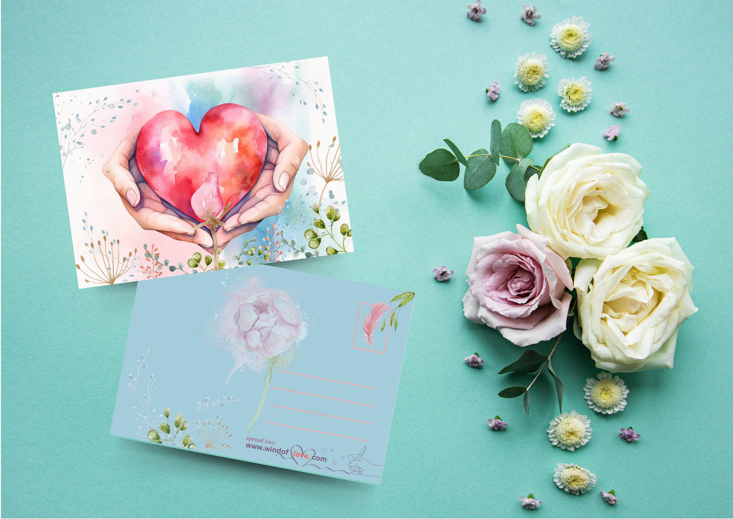 Двусторонняя открытка UM ( сердце)