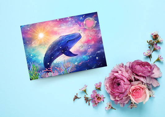 Двусторонняя открытка UM (кит)