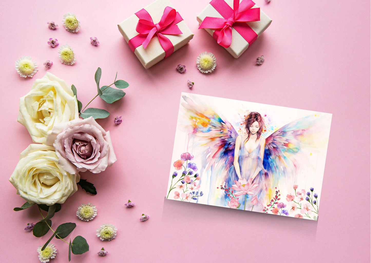 Двусторонняя открытка UM (ангел)